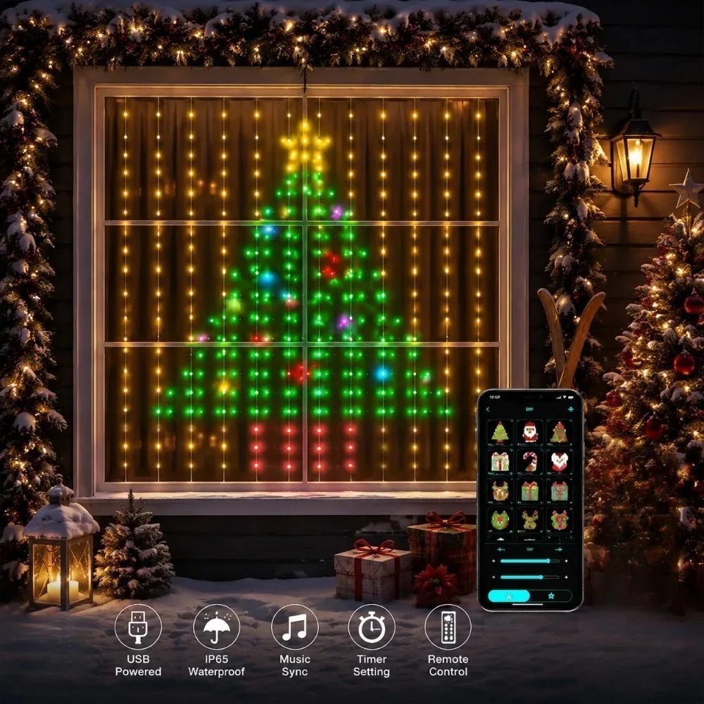 Led Fairy String Lights - Luzes de Cortina LED Pixel com