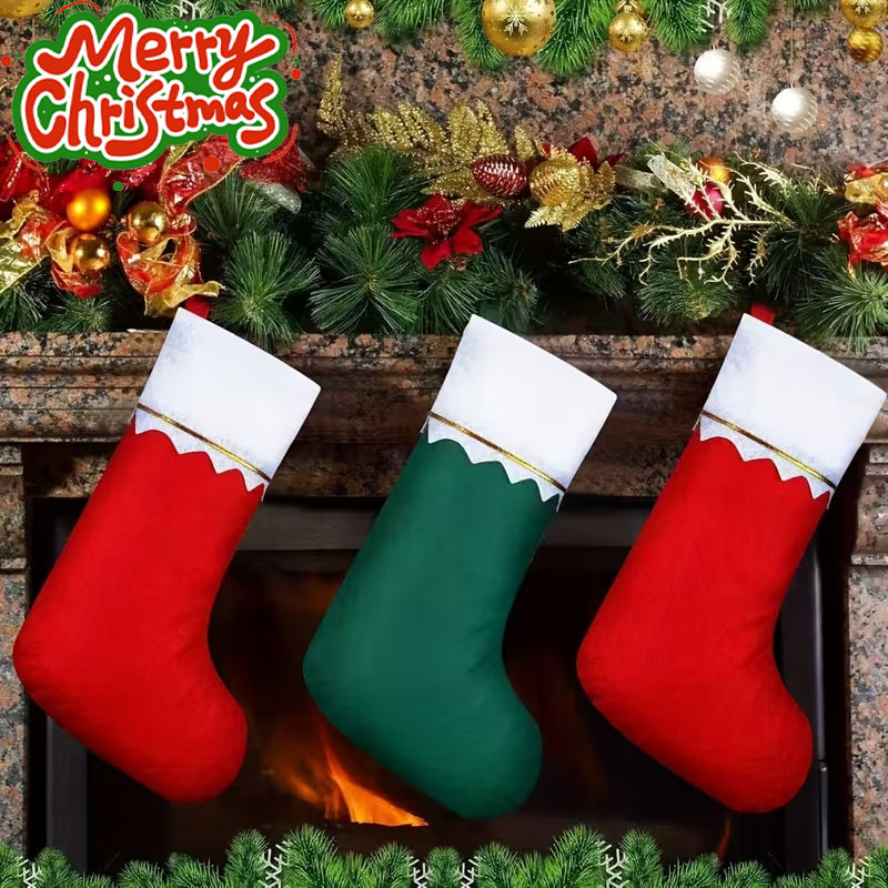 Christmas Stocking Hanging - Conjunto de 12-24 Meias de Natal
