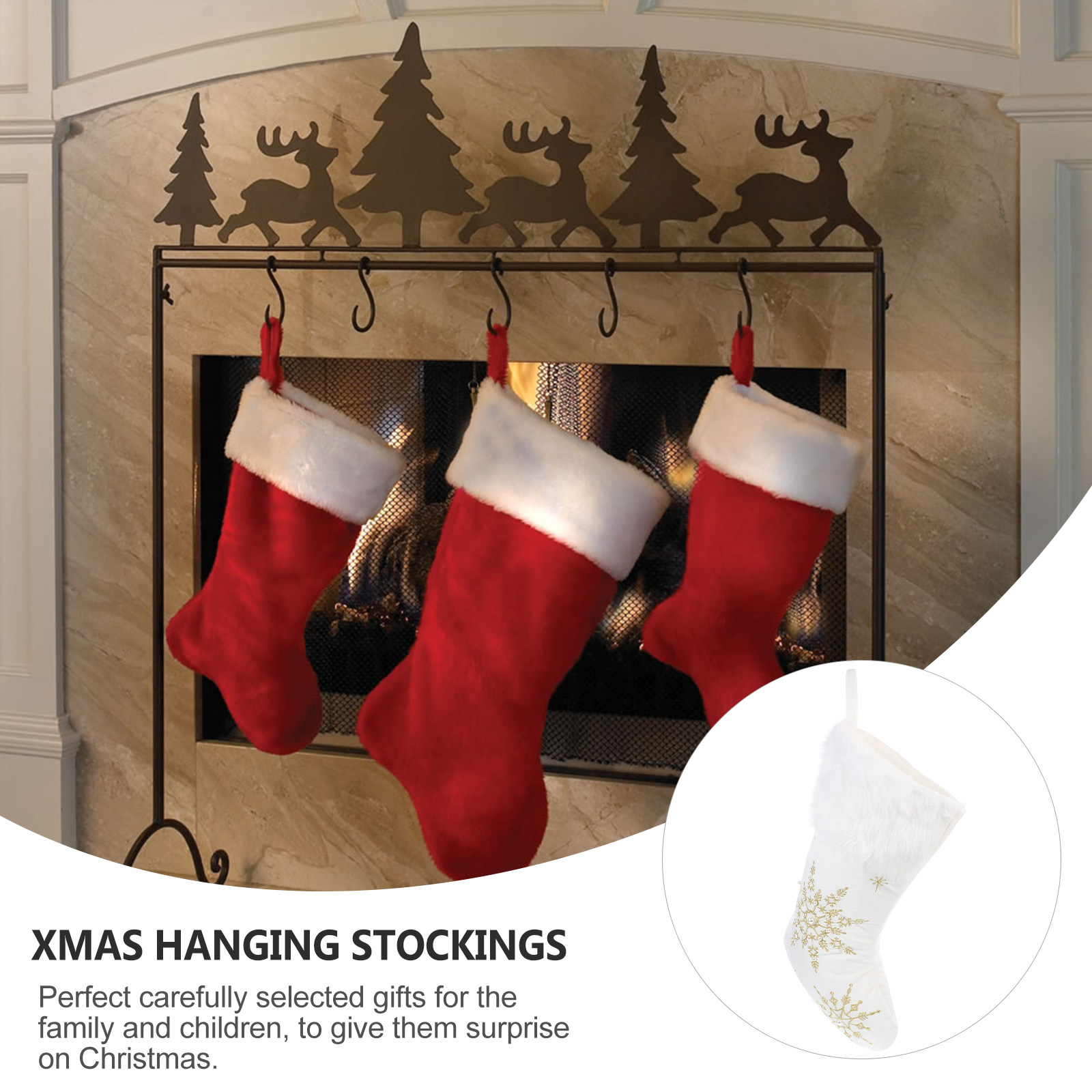 Christmas Stocking Hanging - 1 Peça Meia de Natal Decorativa