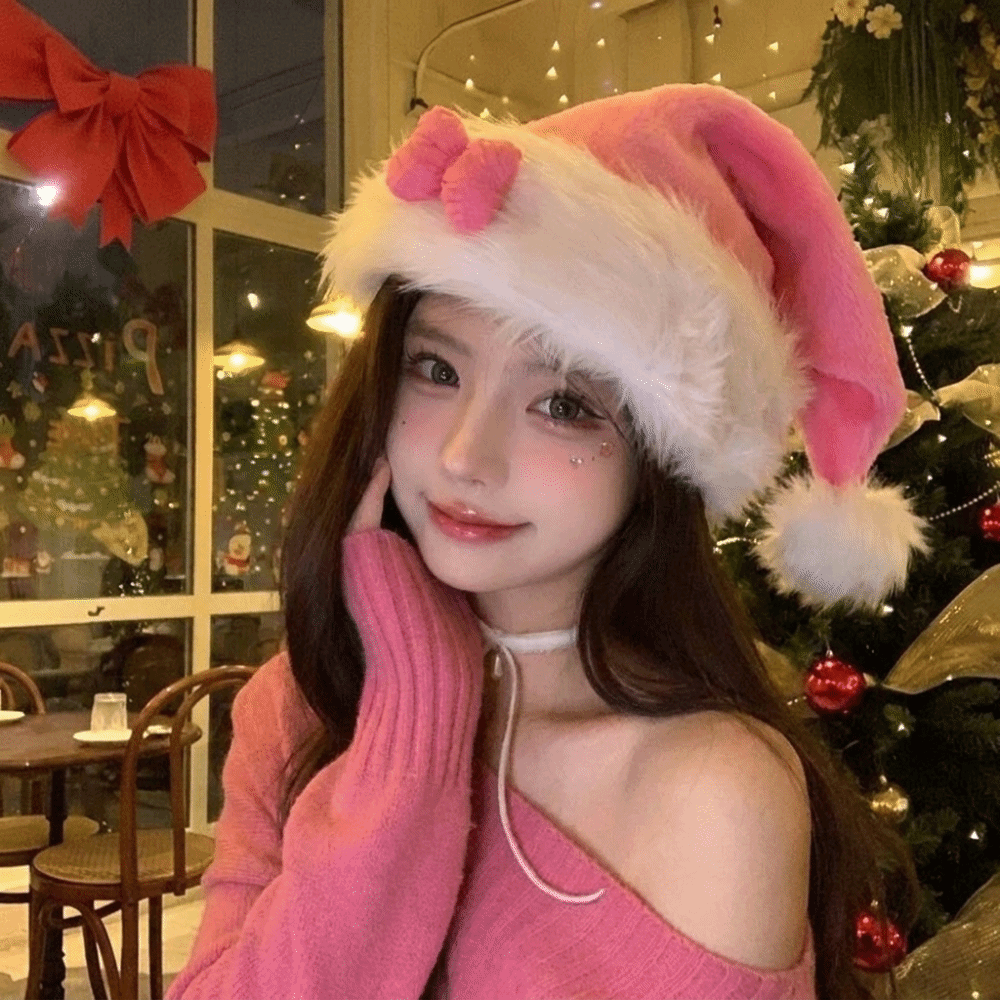 Chapéu de Papai Noel Rosa com  - Santa Hat Plush avaliação e preço
