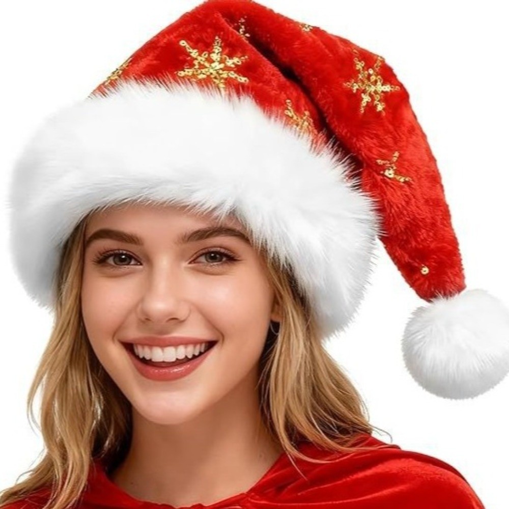 Chapéu de Papai Noel Rosa com  - Santa Hat Plush avaliação e preço
