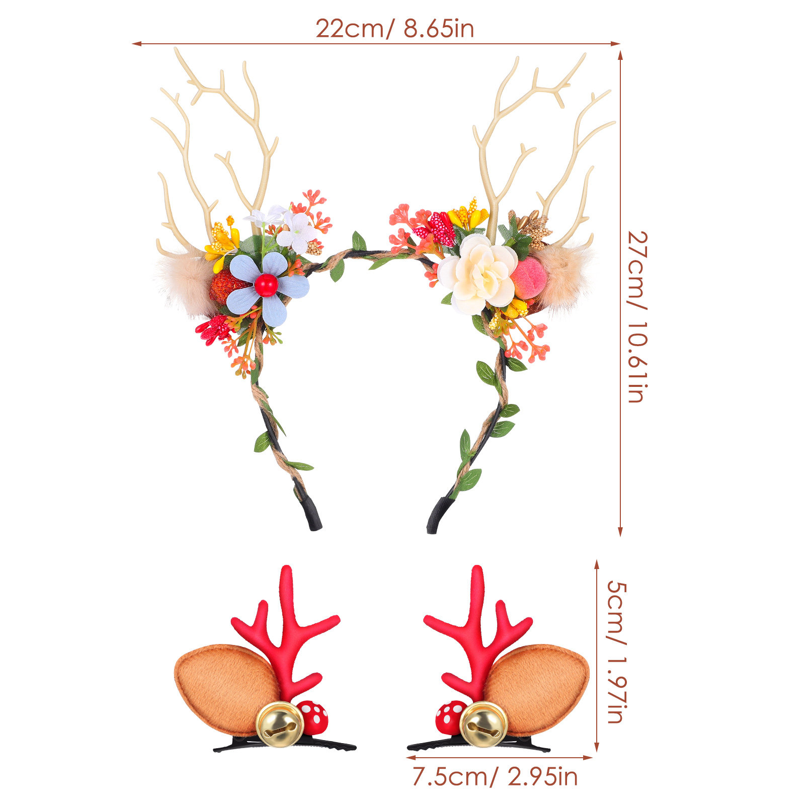 1 Conjunto de Tiara de Chifres - Reindeer Antlers Headband avaliação e preço