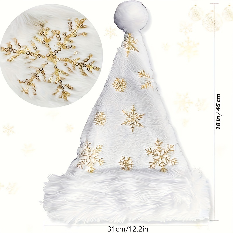 Chapéu de Papai Noel Branco de - Santa Hat Plush avaliação e preço